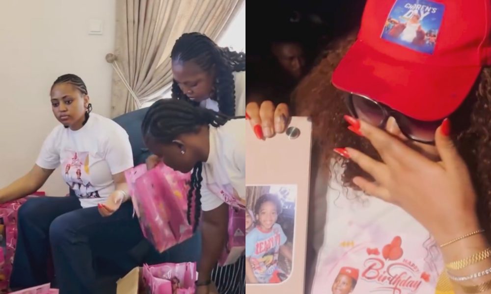 Regina Daniels Gets Emotional While Celebrating Her Sons' Birthday with Underprivileged Children